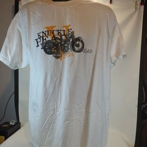 Vintage 1998 Harley Davidson White TShirt Size XL Knuckle Head